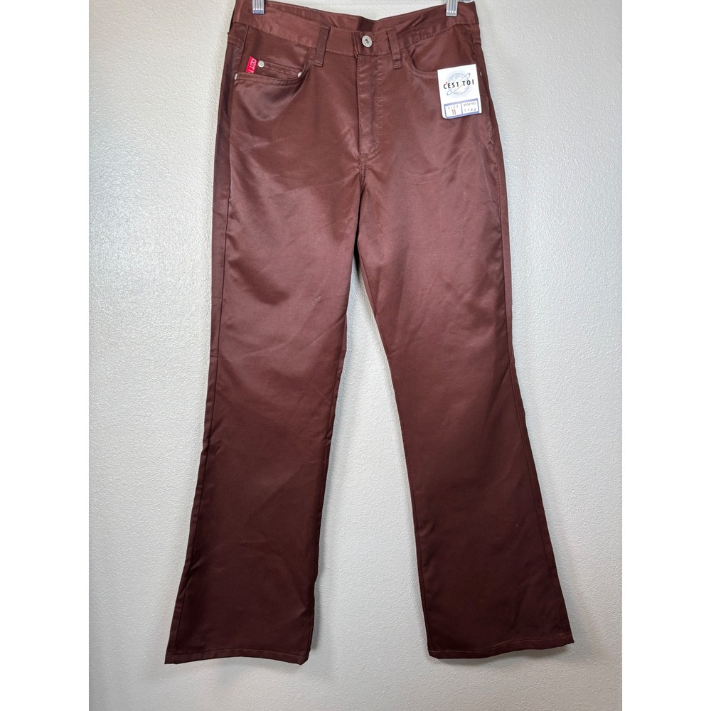 C'est Toi Womens Brown Bootcut Pants High Waist Size 11 New Vintage‎ Style 9103